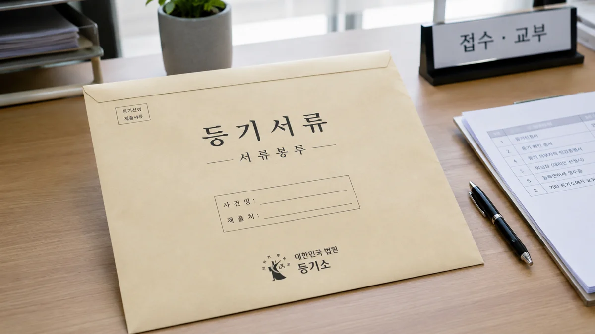 이혼소송 송달|대한민국 법원 등기소 제출용 등기서류 봉투와 관련 서류