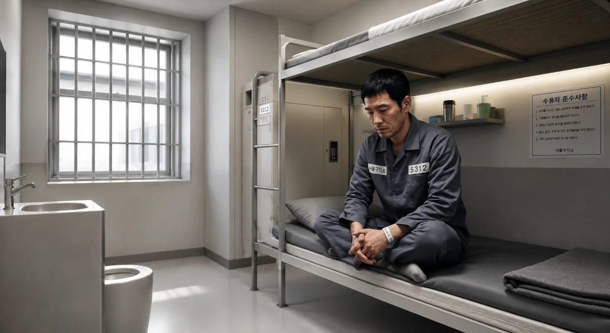 부산 양육비 미지급|서울구치소 수용실에 앉아 있는 수용자